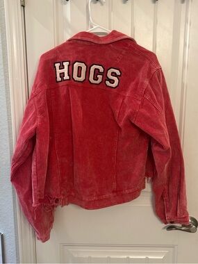 POL Red Corduroy Jacket with Logo Tag